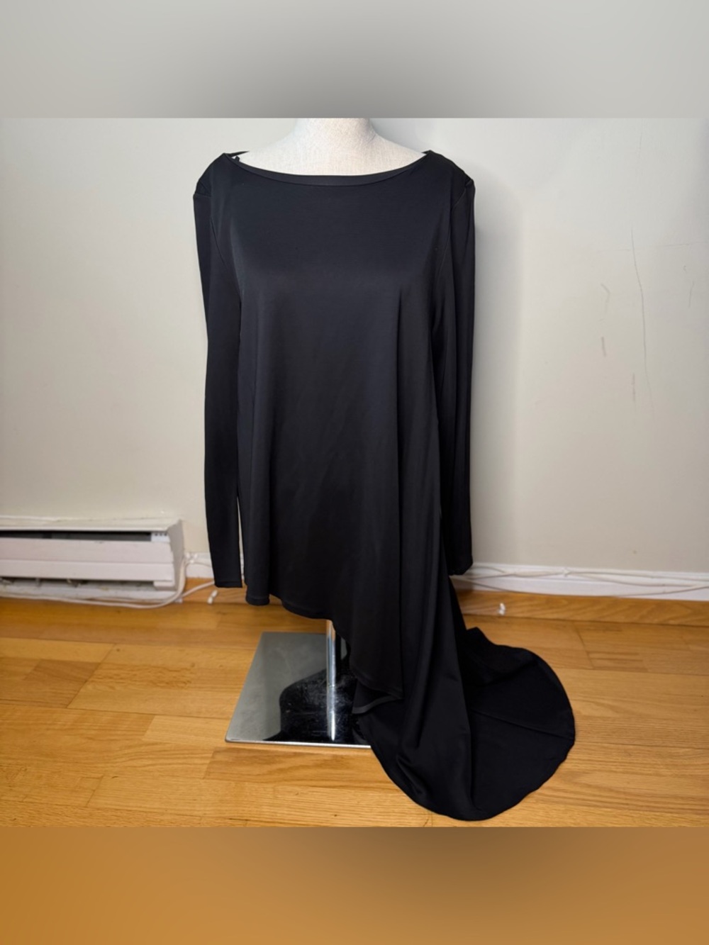 COS Asymmetrical Long Sleeve Top Black L EUC Minimalist Capsule Eccentric